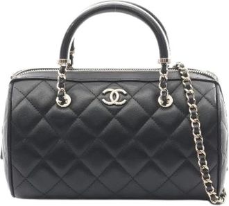 Chanel Pre-owned Matelasse Lamslederen 2-weg Handtas - Dames - Vintage Handtas - Zwart - ONE Size - Leer - Vintage