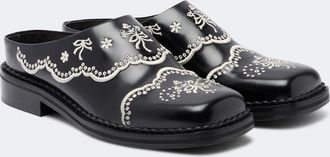 Simone Rocha Embroidered leather mules