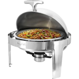 MegaChef 6.3 Quart Round Stainless Steel Dome Roll Top Professional Chafing Dish/Food Warmer/Buffet Server Serving Dish in Silver at Nordstrom