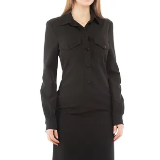 Moschino Shirt-Collar Midi Dress - Black