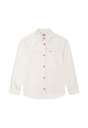 Lee Langarmbluse LEE Lee Langarmhemd Utility Over, Damen, Gr. M, wei&szlig;, Obermaterial: 69% Baumwolle CO. 31% Lyocell CLY., Blusen Langarmbluse