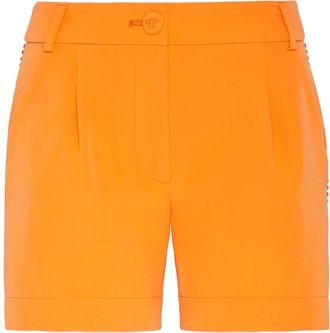 Philipp Plein Cady Geplooide Hotpants - Dames - Bermuda - Oranje - XL - Polyester - Korte Broeken