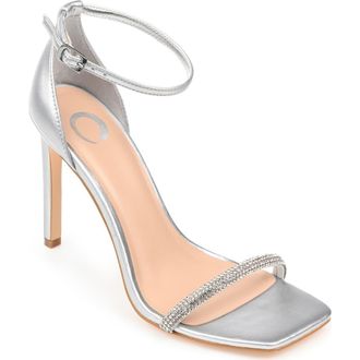 Journee Collection Zoya Heeled Sandal in Silver at Nordstrom Rack, Size 11