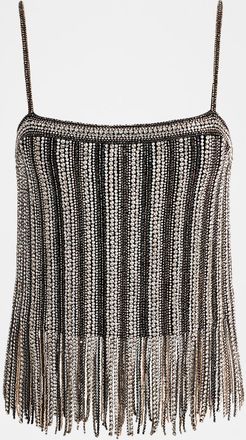 Alice & Olivia Chi Embellished Fringe Top