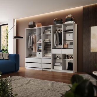 Vicco Armario De Ropa Elmo, Blanco, 100 X 200 Cm Lote De 3, Vicco