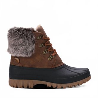 Lamofootwear Womens Brielle Lace Up Boot In Waxed Chestnut