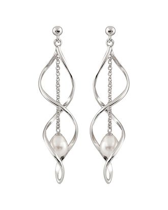 Splendid Pearls Silver 7.5-8Mm Freshwater Pearl Earrings