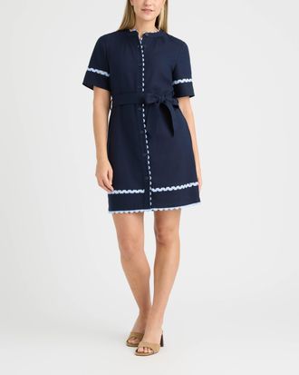 Ellen Tracy Womens Shirt Dress with Ric Rac Detail