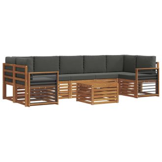 vidaXL Conjunto De Sof&aacute;s De Exterior 8 Uds. Natural Y Antracita Vidaxl