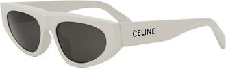 Celine Monochroms Bril Topkwaliteit Originele Service - Dames - Zonnebrillen - Wit - 55 MM - Accessoires