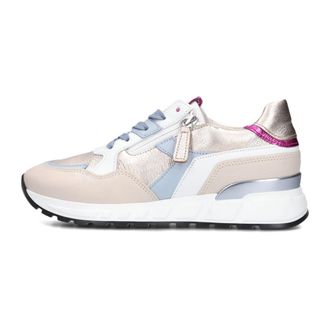 Gabor Schoenen, Dames, Beige, 37 EU, Leer, Beige Low-Top Sneakers met Chunky Zool