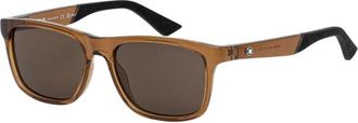 Montblanc Zonnebrillen - Heren - Zonnebrillen - Bruin - 55 MM - Accessoires