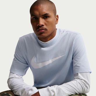 Nike Mens Nike Sportswear Swoosh T-Shirt in Blue | DC5094-408