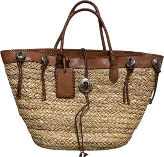 Ralph Lauren Pre-owned Tote Bags, female, Beige, Size: ONE SIZE Pre-owned Wicker Basket Bag