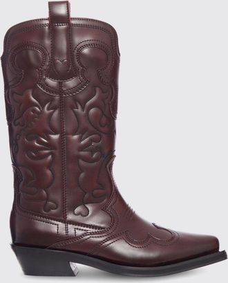 Ganni Stivale Mid Shaft Western Ganni in pelle sintetica lucida