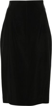 MUGLER buckled tailored skirt - women - Virgin Wool/Cupro/Viscose - 42 - Black