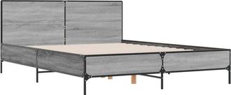 vidaXL Vidaxl - Estructura cama madera ingeniería metal gris Sonoma 150x200 cm