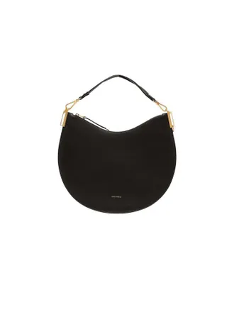 Coccinelle Double Grainy Leather Shoulder Bag - Black