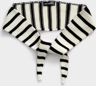 Simons Womens Striped knit narrow scarf