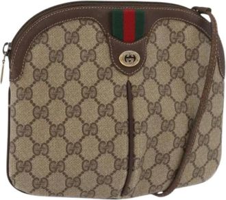Gucci Pre-owned Cross Body Bags, female, Beige, Size: ONE SIZE Pre-owned Vintage GG Canvas Shoulder Bag