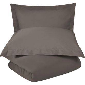 Superior 600 Thread Count Sateen Duvet Cover & Shams Set in Grey at Nordstrom Rack, Size King/california King