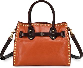 OLD TREND Westland Genuine Leather Studded Mini Tote in Caramel at Nordstrom