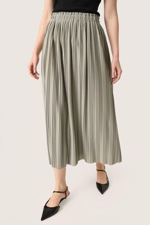 Soaked In Luxury Sivone Plisse Elastic Waist Maxi Skirt in Shadow at Nordstrom, Size X-Small