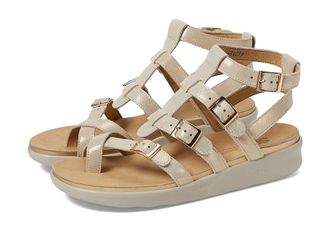 SAS Aria Comfort Gladiator Sandal Womens Shoes Soft Gold : 11.5 WW - Double Wide (D), Leather