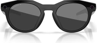 Oakley Gender Inclusive HSTN 51mm Polarized Round Sunglasses in Black/prizm Black Polarized at Nordstrom