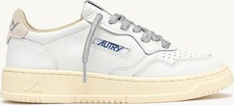 Autry SNEAKERS MEDALIST LOW IN PELLE BIANCA E DETTAGLI LUREX ARGENTO