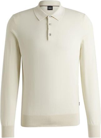 BOSS Gemello Cotton Polo Sweater in Open White at Nordstrom, Size Xx-Large