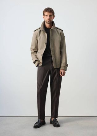 Mango Giubbotto 100% cotone water repellent marrone medio - Uomo - XXL - MANGO MAN