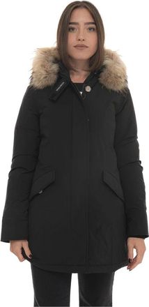 Woolrich Jassen, Dames, Zwart, XS, Polyester, Luxury racun arctic parka Jas
