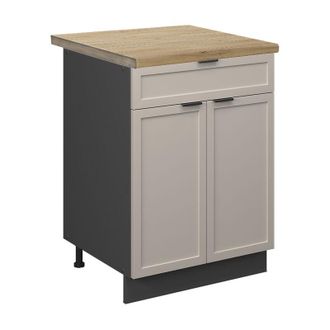 Vicco Mueble Bajo De Cocina Fame-line, Grisbeige, 60 Cm Con Caj&oacute;n, Et Roble