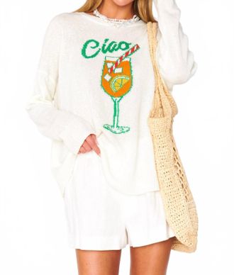 Show me your Mumu Woodsy Long Sleeves Sweater In Ciao Cocktail