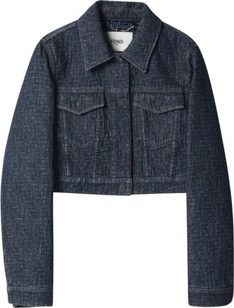 Fendi Denim Jackets, female, Blue, Size: M Padded Denim Jacket