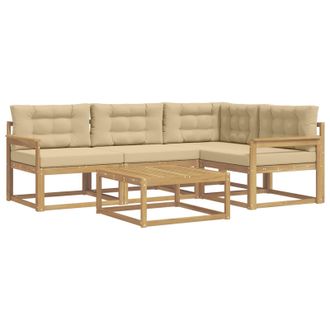 vidaXL Conjunto De Sof&aacute;s De Exterior 5 Pcs Y Beige 79 X 79 X 37 Cm Vidaxl