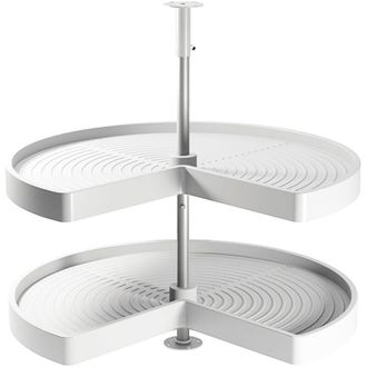 Emuca Emuca - Juego De Bandejas Giratorias Shelvo 3/4, Para M&oacute;dulo 800mm, Pl&aacute;stico Y Aluminio, Blanco