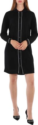 Barrie Ladies Contrast-trimmed Cashmere and Cotton Shirt Dress