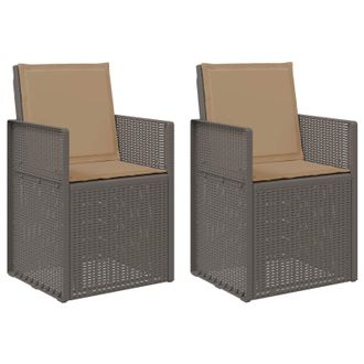 vidaXL Sillas De Comedor De Jard&iacute;n 2 Pcs Gris Claro Y Taupe Pp Vidaxl