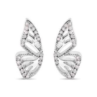 House of Brilliance 925 Sterling Silver 1/6ct TDW Diamond Butterfly Earrings at Nordstrom