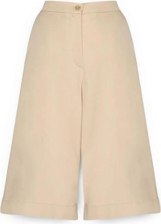Elena Miro Katoenen Bermuda Shorts - Dames - Korte Broeken - Beige - 7XL - Katoen - Korte Broeken