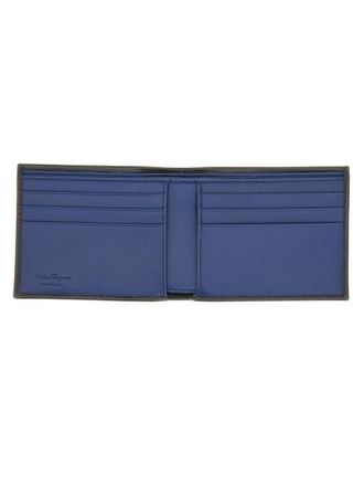 Ferragamo Hammered Calf Leather Wallet - Black