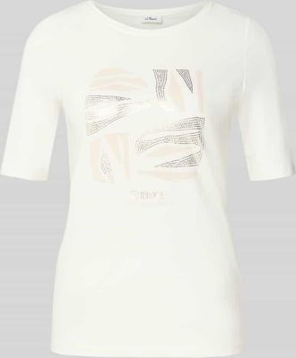 s.Oliver Red Label Regular Fit T-Shirt aus Baumwoll-Mix in Weiss, Größe 34