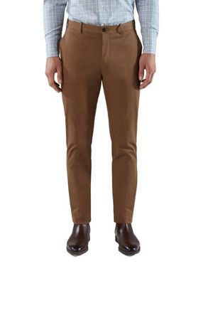 Robert Talbott Douglas Brushed Cotton Chino Pant in Coffee at Nordstrom, Size 40 X 32