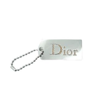 Dior Pre-owned Accessories, female, Gray, Size: ONE SIZE Pre-owned Rhinestone Mirror Bag Charm