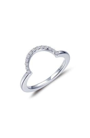 Lafonn Simulated Diamond Half Moon Ring in White at Nordstrom Rack, Size 7