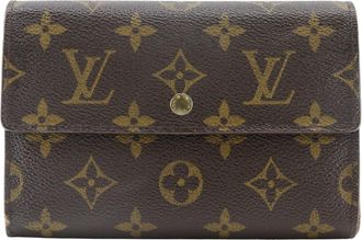 Louis Vuitton Brown Monogram Canvas Wallet (Tri-Fold) (Pre-Owned)