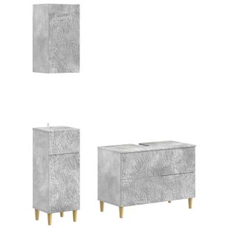 vidaXL Juego De Armarios De Ba&ntilde;o De 3 Piezas Delft Gris Hormig&oacute;n Vidaxl