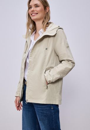 Street One Kurzjacke STREET ONE, Damen, Gr. 46, powder beige, Web, Obermaterial: 60% Polyester, 40% Polyamid. Futter: 100% Polyester, unifarben, normal h&uuml;ftbedec